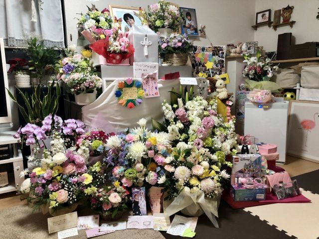 くーちゃんに贈られたお花やお手紙