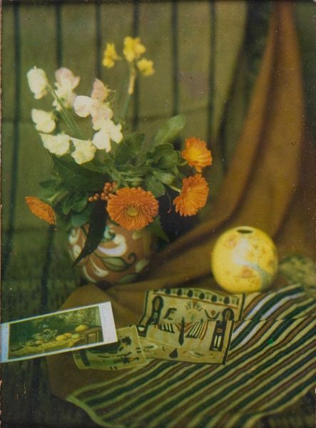 三色カーボン印画法を用いた「静物」